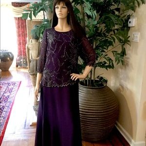 J Kara Mock 2 Piece Beaded Gown Dress  MoB 16